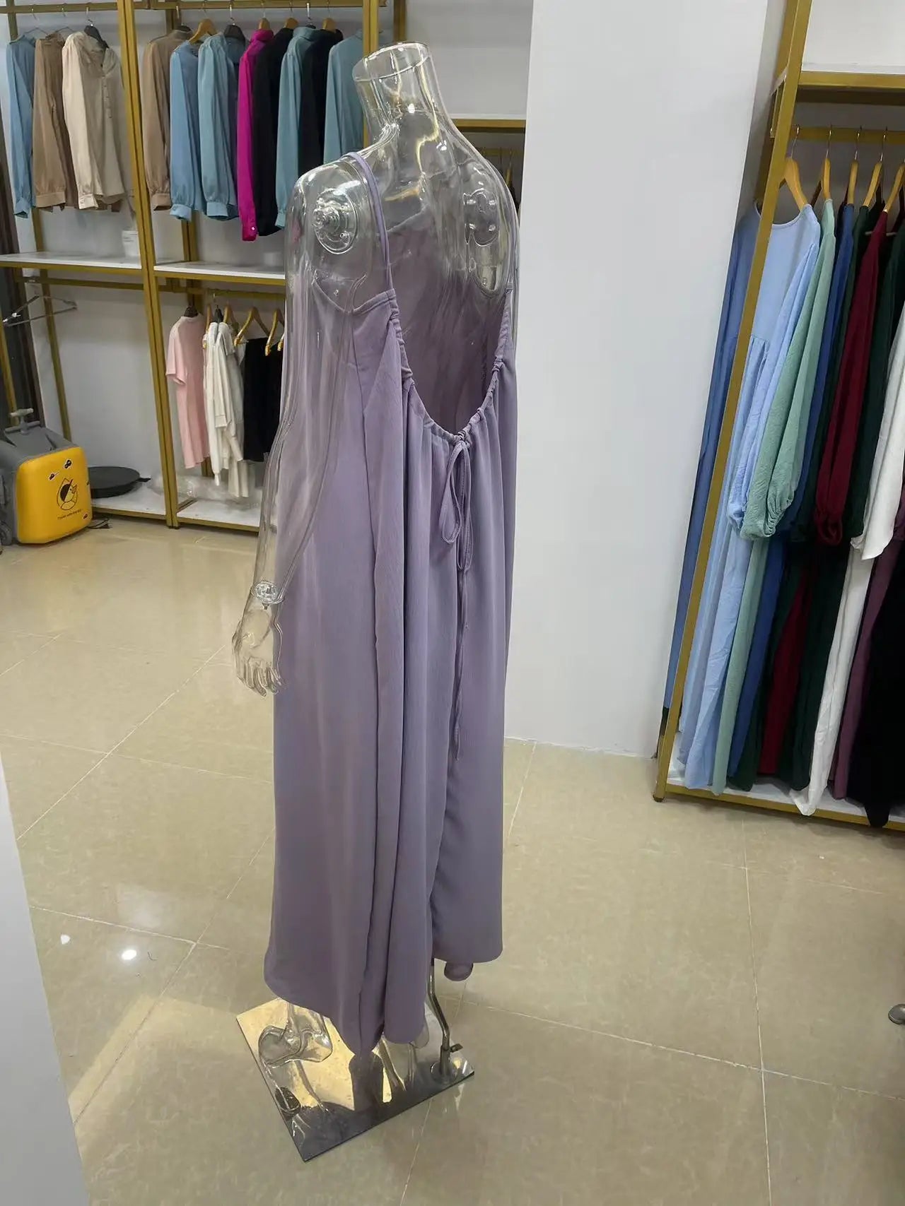 New Arrival Women's Strapless Backless Long Loose Home Dress Comfortable Sleepwear Casual Maxi Dress
