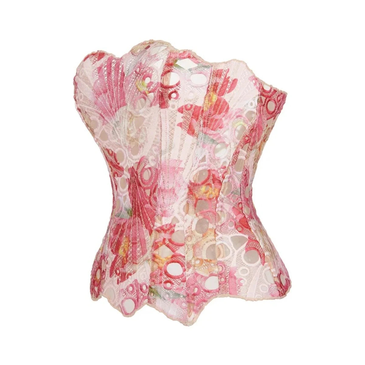 Hollow Out Corset Tops Irregular Hem Fishbone Underbust Top Slim Bandage Shapewear Bustier Korset Costumes Evening Party Corset