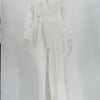 Weißer Overall Damen, elegant, Spitze, lang, Einteiler, hohe Taille, Federn, Y2k, sexy, Hochzeitsfeier, Abend, Jumpsuit