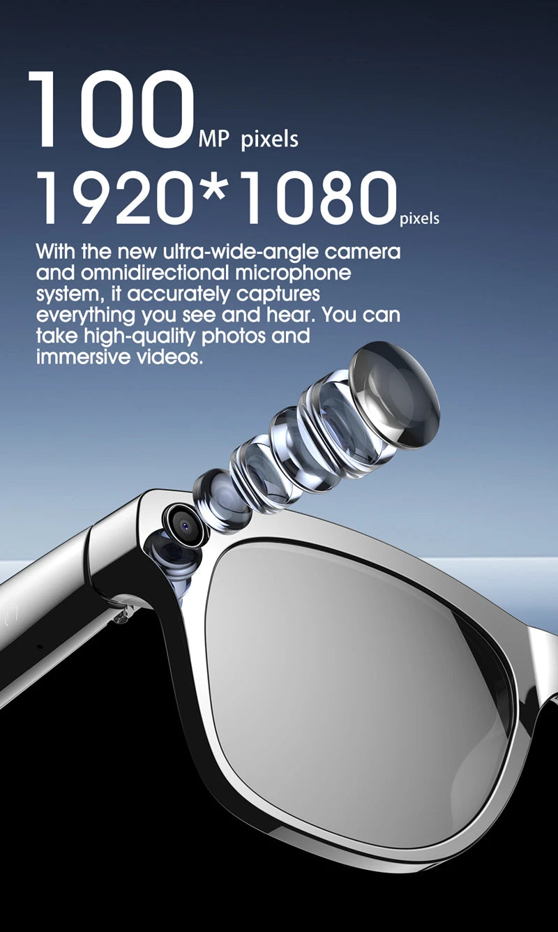 4K AI Smart Photochromic Glasses Multifunction Camera Bluetooth Call Voice Assistant Music Player Translate Glasses For Xiaomi