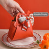 Mini Handbag With Ribbon Creative Foldable PU Leather Kids Gilrs Princess Handbag Coin Purses Wedding Decor Candy Bag Key Pouch