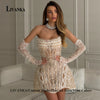 LIVANKA Elegant A-line Bodycon Homecoming Dresses for Teen Scoop Neck Corset Lace Appliques Cocktail Party Gown Customized