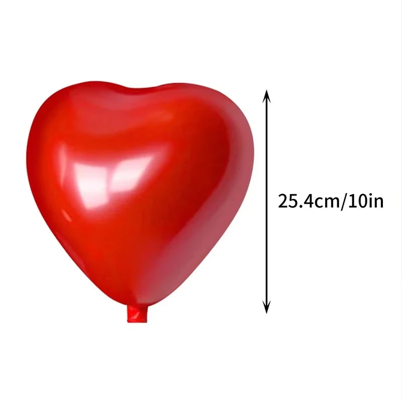 Valentinstag 50/10 Stück Rote Herzballons Aufblasbare Latexballons für Valentinstag Hochzeitsfeier Jubiläum Dekoration Zubehör