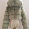 Women Warm Faux Fur Coat Winter Vintage Gradient Jacket Furry Outerwear Jackets Hooded Coats Plus Size Autumn Winter Streetwear