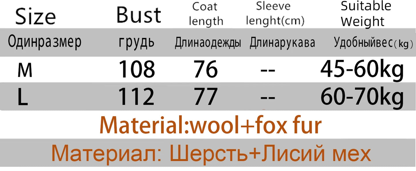 2024 New Winter Real Natural Fox Fur Pocket Coat Ladies Outwear Female Coat Cashmere Wool Woolen Women Luxury Jacket