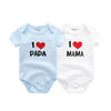 Kiddiezoom 2 Pcs/Lot Four Seasons I love Papa Mama Newborn Boy Girl Bodysuits Soft 100%Cotton Baby onesies Twin Clothes
