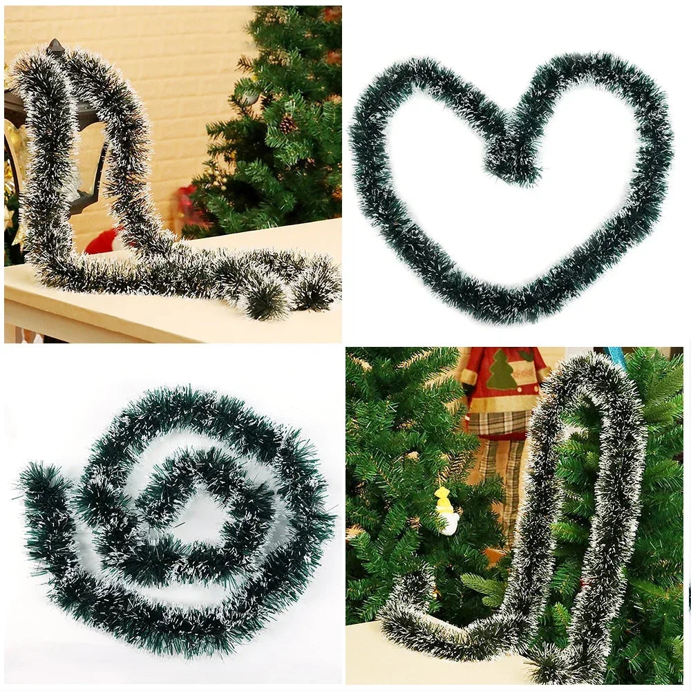 Weihnachten Grüne Zuckerrohr Bänder Girlande DIY Weihnachtsbaumschmuck Grüne Zuckerrohr Bänder Kranz Hängender Anhänger Haus Party Dekoration