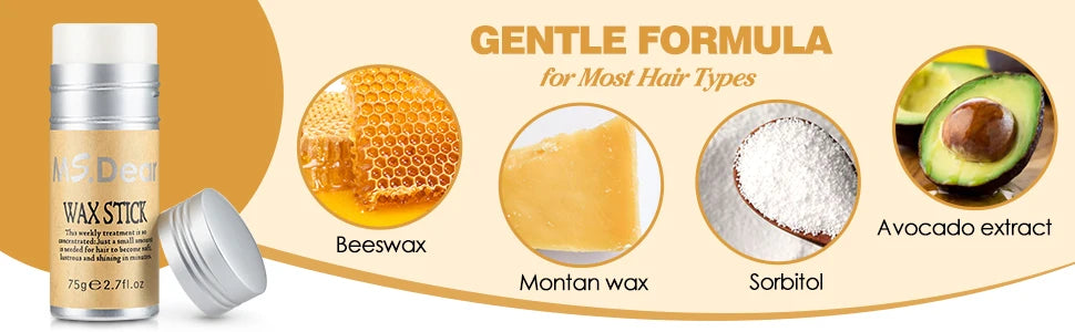 Haarwachsstift für Perücken Professioneller Haarwachsstift Gelcreme Nicht fettend Styling Haarwachsstift für Männer Frauen Bruchhaare Artefakt