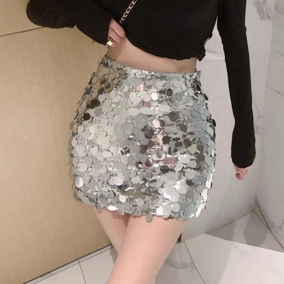 Party Club Bühnenshow Minirock für Damen Kleidung Mode Kleider Sexy Streetwear Tanz Glitzer Pailletten Hot Girls