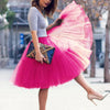 Multi-layer Tulle Tutu Skirts Fuchsia 6 Layers Fluffy Petticoat Underskirt Princess Ball Gown Women Halloween Party Skirt