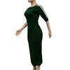 European and American women's fashion white stripe dress