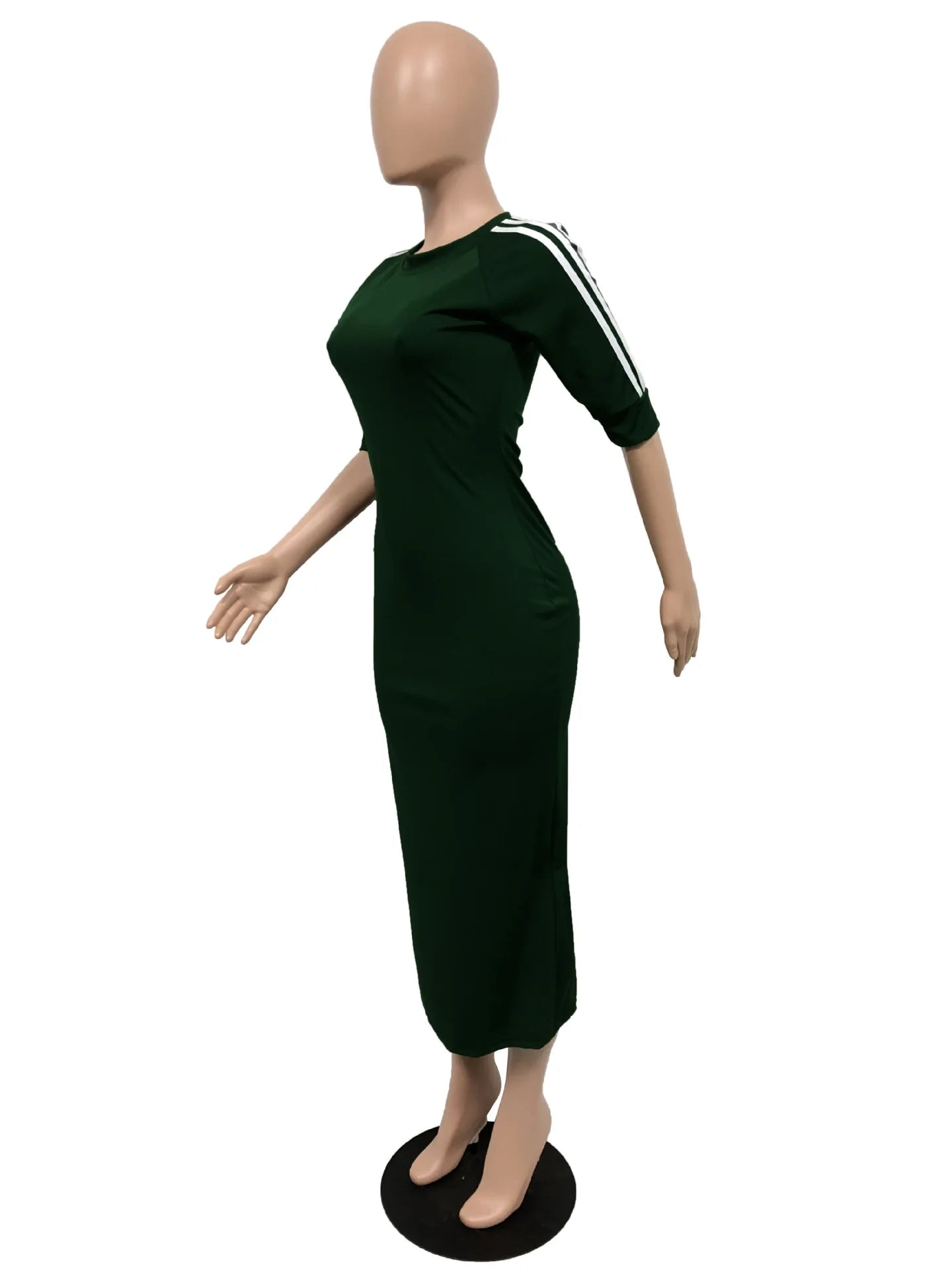 European and American women's fashion white stripe dress