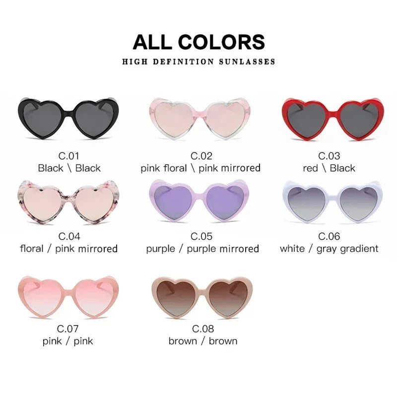 Neue herzförmige polarisierte Sonnenbrille für Damen, modisch, süß, Retro, Vintage, Verlaufs-Sonnenbrille, UV400-Schutz, Unisex-Brille