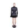 2023 Elastic Elegant Single Breasted Dress Retro Lapel Satin Tight-fitting High Waist Wrap Hips Ruched Short Dress Sexy Clubwear