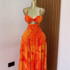 CM.YAYA Damen Blumenmuster Trägerloser Rückenfreier BH Vorne Großes Swing Maxi Langes Kleid 2025 Vintage Sexy Club Party Abendkleider