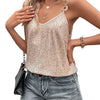 Women Glitter Loose Camisole Tops Sleeveless V Neck Vest Casual Elegant Tank Tops Female Summer Shirts