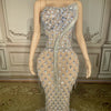 Charming Bright Crystal Dress Sexy Luxury Beaded Rhinestone Tulle Evening Dress Prom Party Dress Noble Wedding Wedding Dress