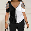 2025 Fashion Sexy Out T Shirt And Shorts 2 Piece Sets Women Outfit Summer Casual Loose Print T Shirts Two Piece Set For Women