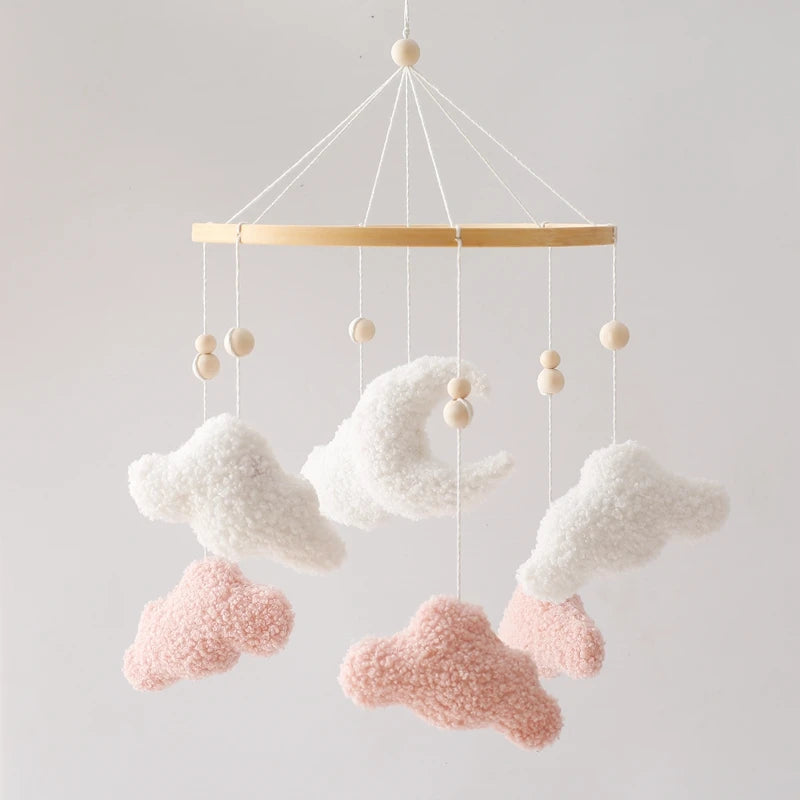 Baby-Kinderbett-Mobile-Rassel-Spielzeug 0-12 Monate Säugling Weicher Filz Teddy Samt Rosa Bär Bettglocke Hängendes Spielzeug Halterung Babybett Mädchen Spielzeug