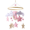 Baby-Kinderbett-Mobile-Rassel-Spielzeug 0-12 Monate Säugling Weicher Filz Teddy Samt Rosa Bär Bettglocke Hängendes Spielzeug Halterung Babybett Mädchen Spielzeug