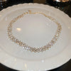 Fashion Gold Color Rhinestone Choker Necklaces for Women Geometric Crystal Necklaces Weddings Jewelry Party Gifts