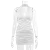 Sexy tiefes V Abendparty Ärmelloses rückenfreies Kleid 2024 Sommer Kurzes Weißes Neckholder-Kleid Damen Enges Club Mini Kleid Clubwear