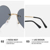 Randlose Sonnenbrille Damen Luxusmarke Strass Sonnenbrille Damen Niedliche Herzform Punk Party Brille очки від сонця женские