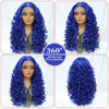 Latisha 13X6 HD Synthetische Spitzenfrontperücke lockig vorgezupfte Lace-Frontal-Perücke mit Pony für Damen, Highlights mit Babyhaar, 24 Zoll