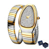 Classic Snake Shape Watch For Women Gold Silver Scaleable Bracelet Womens Watches Bling Diamonds Quartz Ladies Wristwatch
