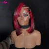 Highlight Rot 99J Bob Perücke Echthaar 180 Dichte 13x4 Lace Front Perücken für Frauen Glatt Kurz Bob Perücke Echthaar Perücken