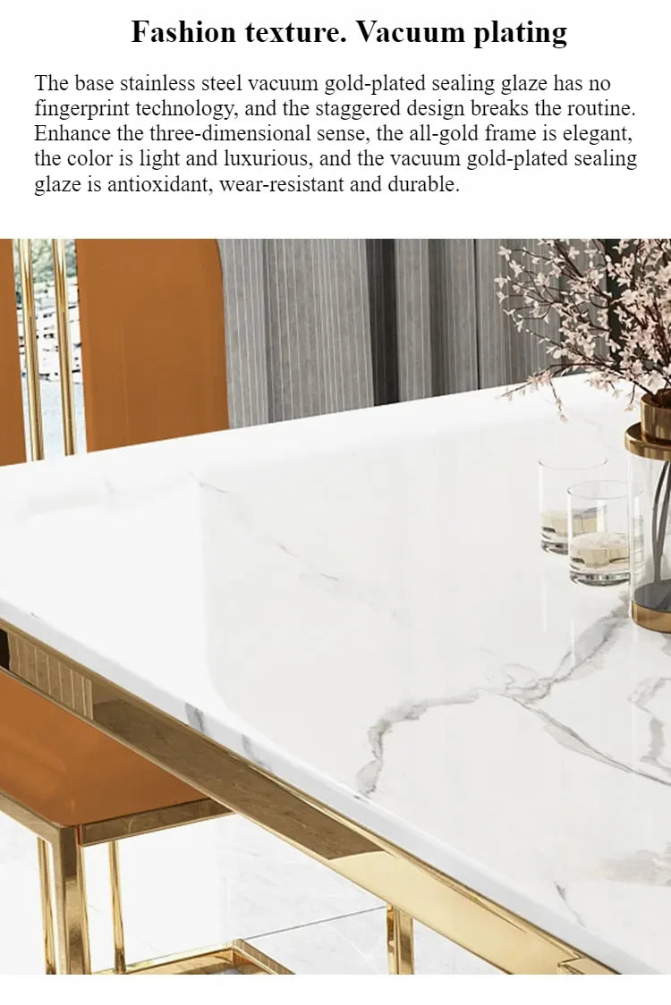 Einzigartige Luxus-Esstischstühle mit modernen Metallbeinen, rechteckiger Esstisch im platzsparenden nordischen Design, Mesa De Comedor Möbel
