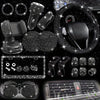 27PCS/Set Women Bling Universal Fit Polyester Steering Cover Shiny License Frame Phone Holder Coasters Tools Car Accessorie