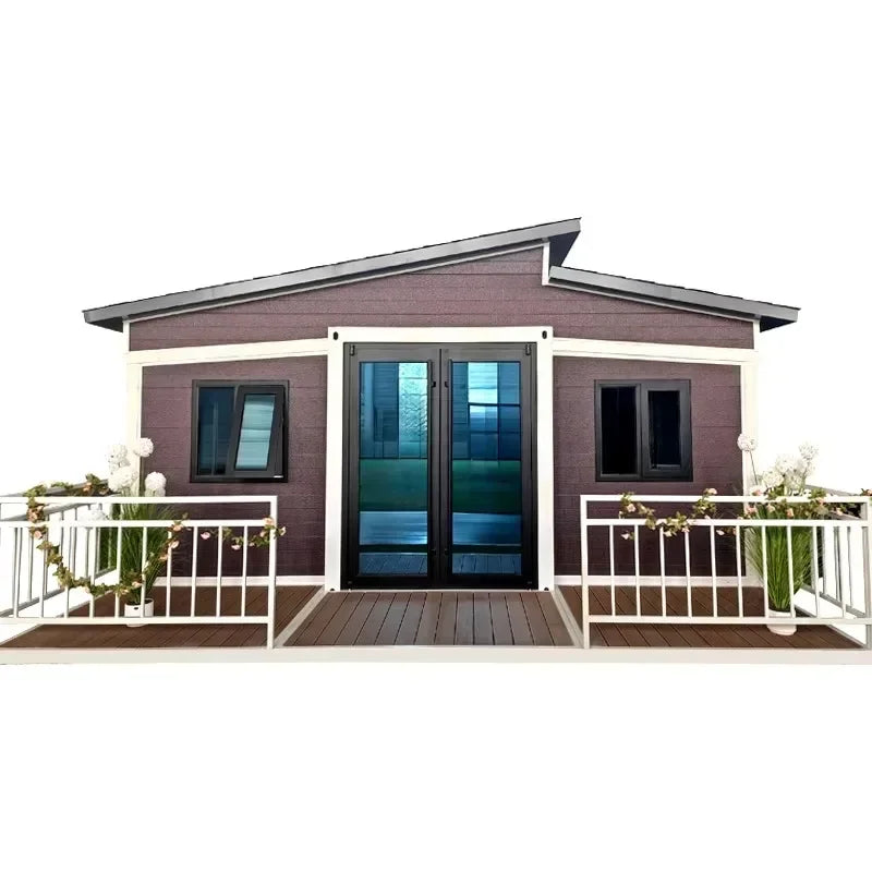 Vorgefertigtes mobiles Tiny House mit leichtem Stahldach, 2, 3, 4, 5 Schlafzimmern, 20 Fuß, 40 Fuß, faltbares, erweiterbares Containerhaus mit Terrasse