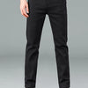 Men's pure black jeans Korean version trendy straight fit pants men's comfortable and elastic classic business jeans