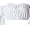 Crop tops women 2024 summer lantern sleeve sexy strapless beach tops red black white ruched crop top