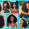 Half Wig Kinky Curly 200% Density Remy Hair Curly Wigs 100% Human Hair No Leave Out Upgrade Glueless Clip In Half Wigs For Women