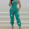 Eleganter Damen Overall 2024 Sommer Mode Träger Hohl Sexy Off-Taille Bedruckter Jumpsuit