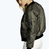 Autumn New Short Jackets for Women Vintage High Street O-neck Bomber Jacket Female Fashion Zipper Long Sleeve Coat Woman