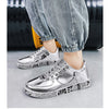 New Gold Sneakers Couple Shoes Luxury Casual Glitter Sneakers Men Hip-hop Streetwear Skateboard Shoes Men Flat Designer Footwear