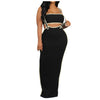 Women Dresses 2 Piece Outfits Sexy Sleeveless Slit Dress Hollow Out Bodycon Maxi Skirt Sets Vacation Midi Dress فساتين سهرة