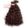 4# Human Hair Bundles Water Curly Human Hair Weave 1 3 4 Bundles Deal Remy Hair Extension for Black Women Chocolate Brown Color
