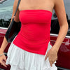Women Tube Tops Solid Color Strapless Slit Tank Tops Summer  Bandeau Cropped Tops Streetwear 2024 New