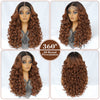 Latisha 13X6 HD Synthetische Spitzenfrontperücke lockig vorgezupfte Lace-Frontal-Perücke mit Pony für Damen, Highlights mit Babyhaar, 24 Zoll