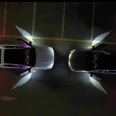 2 Stück Auto-Engelsflügel Kabellose Auto-Tür-LED HD Willkommens-Projektionsleuchte Logo Licht Auto Zubehör