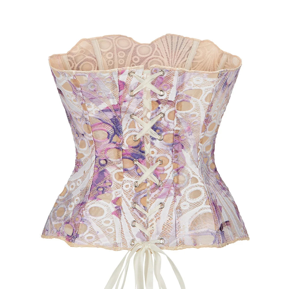 Hollow Out Corset Tops Irregular Hem Fishbone Underbust Top Slim Bandage Shapewear Bustier Korset Costumes Evening Party Corset