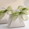 Mini Handbag With Ribbon Creative Foldable PU Leather Kids Gilrs Princess Handbag Coin Purses Wedding Decor Candy Bag Key Pouch