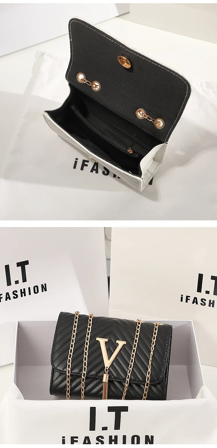 Embroidery Women Crossbody Bag Thread Luxury Handbag Shoulder Bags Brand Sequined Tassel Clutch Small Bag and Purse Party