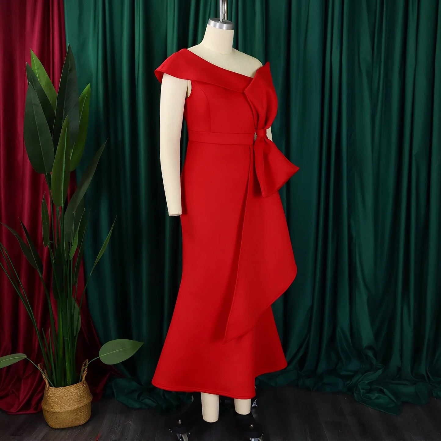 Elegante Kleider für Damen, One Shoulder, ärmellos, Rüschen, Meerjungfrauen-Schnitt, bodenlang, luxuriös, für Geburtstagsfeiern, Dinner, Vestidos Mujer Kleid