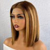 Ginger Short Bob Lace Front Wigs 100% Human Hair Wigs Bob Lace Wigs For Women Blonde Orange Straight Brazilian Hair Closure Wig