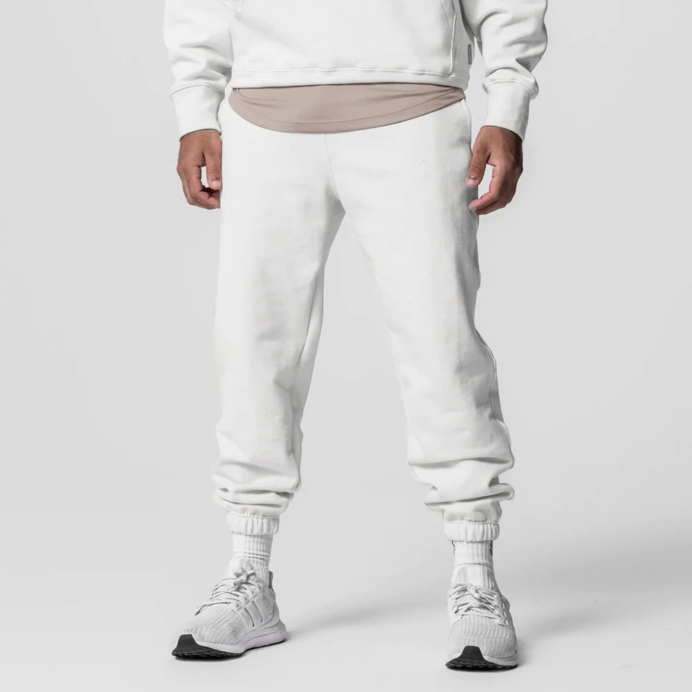 Men's Thick Cotton Training Sets Hoodie Casual Sports Pullover Hooded 2-piece Top with Pants Sweatshirts Gym Running Tracksuits